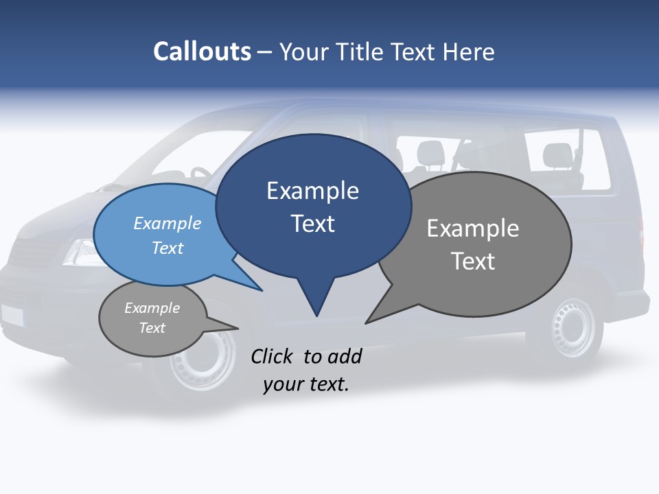 A Blue Van Is Shown With A White Background PowerPoint Template