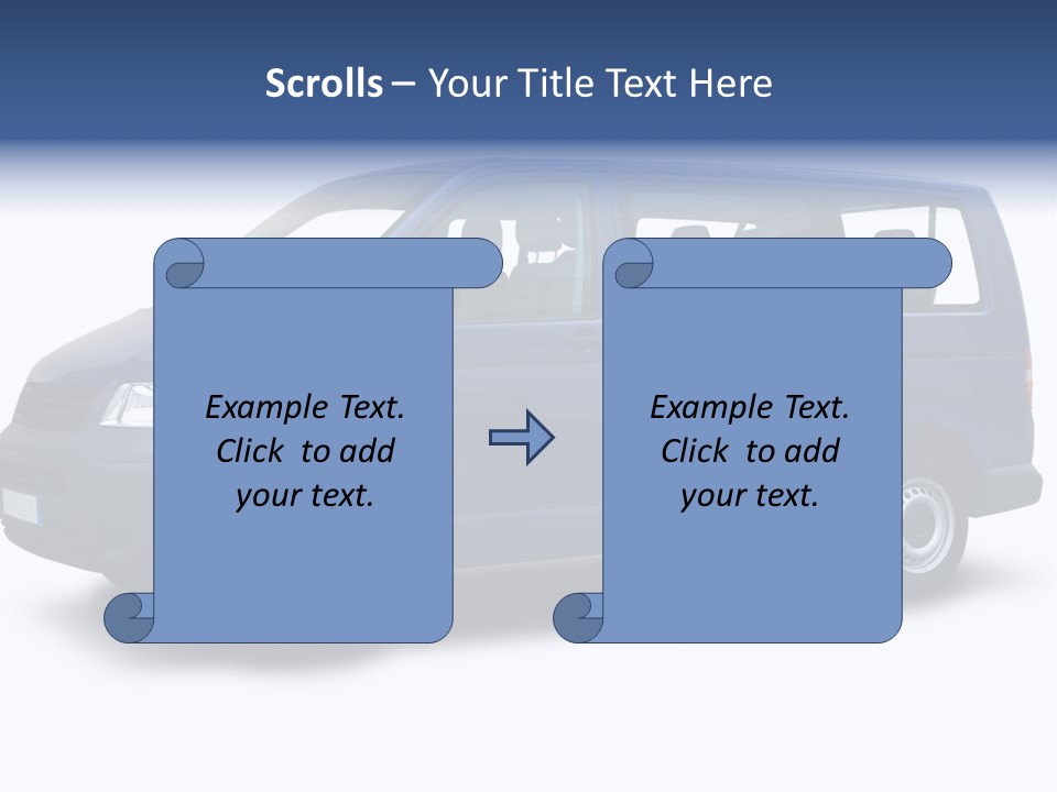 A Blue Van Is Shown With A White Background PowerPoint Template