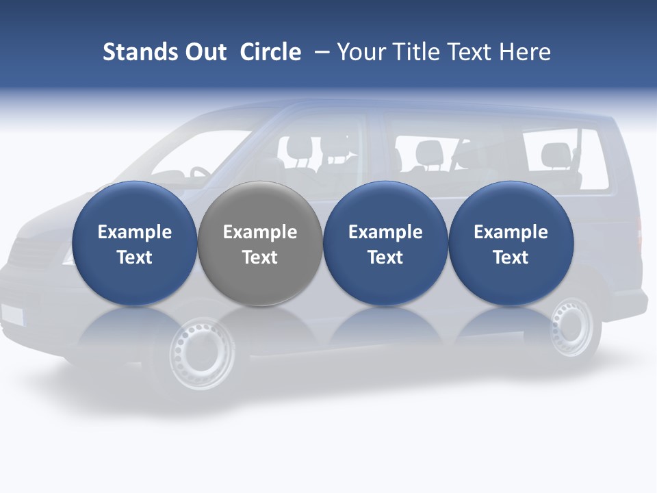 A Blue Van Is Shown With A White Background PowerPoint Template