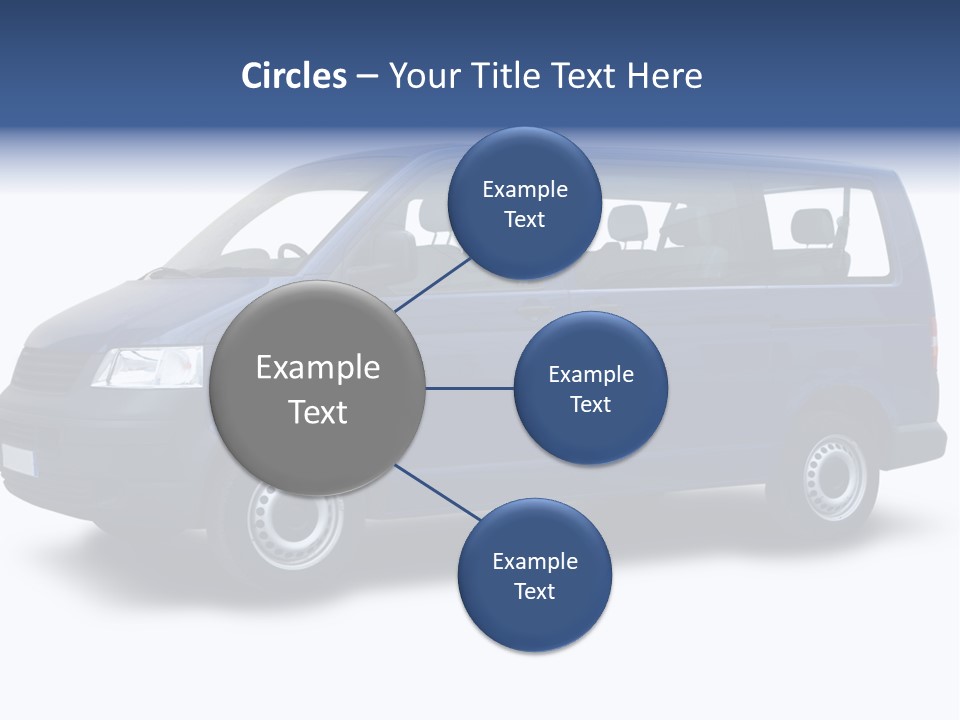 A Blue Van Is Shown With A White Background PowerPoint Template