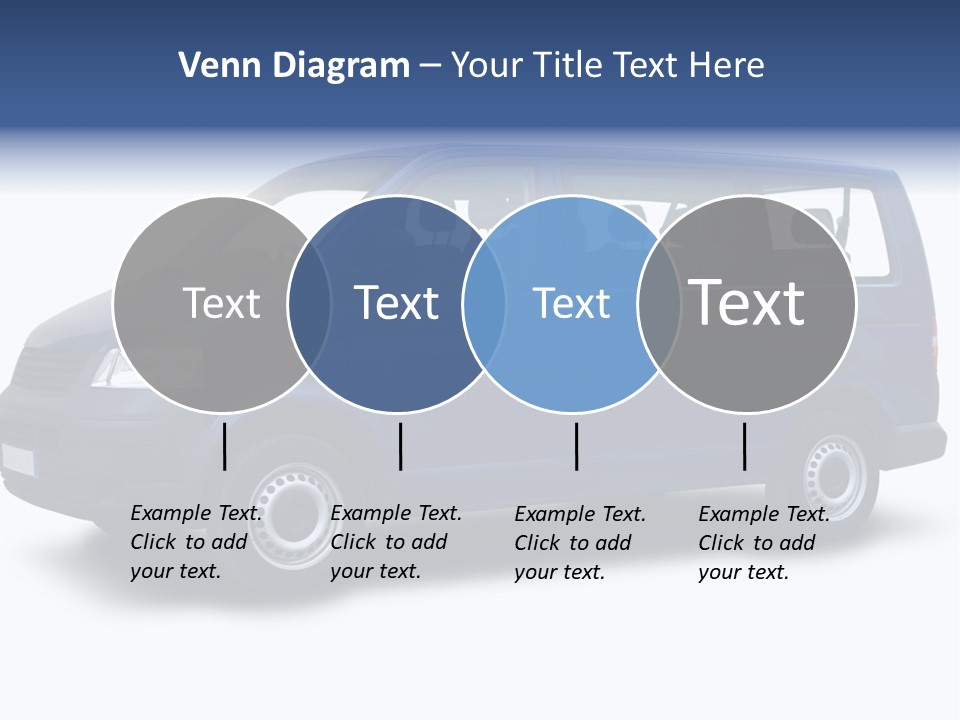 A Blue Van Is Shown With A White Background PowerPoint Template