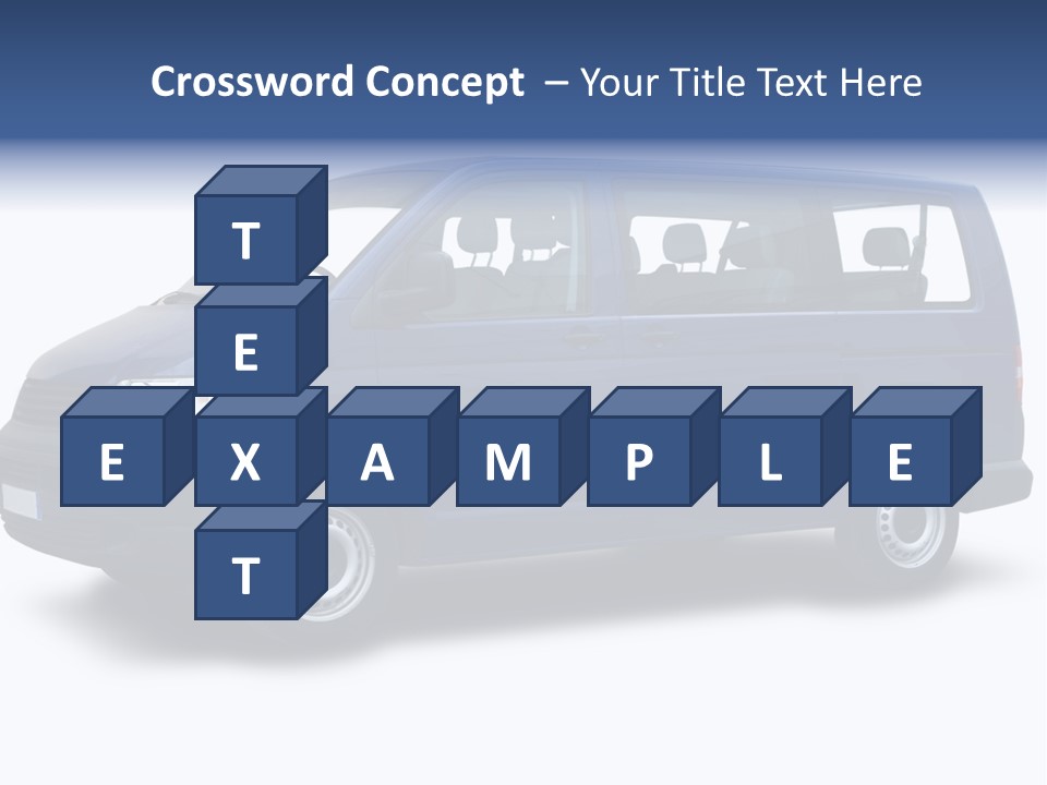 A Blue Van Is Shown With A White Background PowerPoint Template