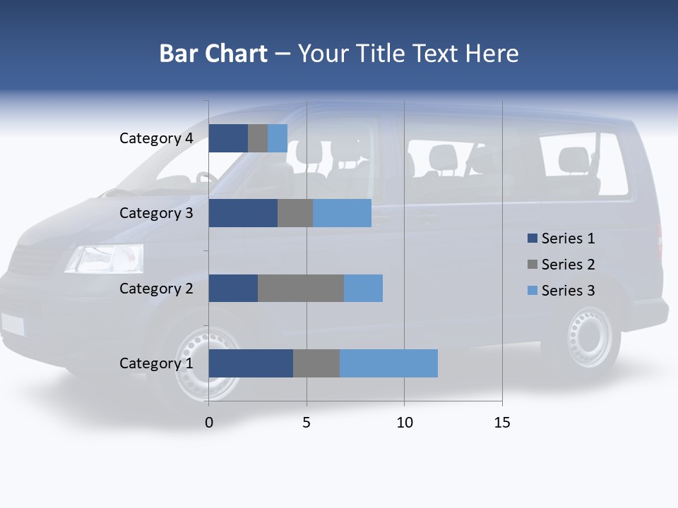 A Blue Van Is Shown With A White Background PowerPoint Template