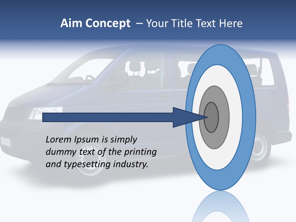 A Blue Van Is Shown With A White Background PowerPoint Template