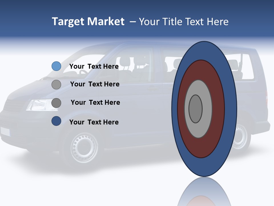 A Blue Van Is Shown With A White Background PowerPoint Template