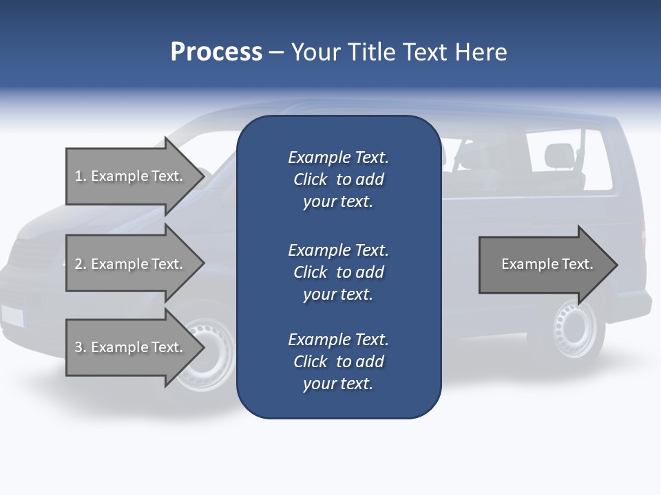 A Blue Van Is Shown With A White Background PowerPoint Template