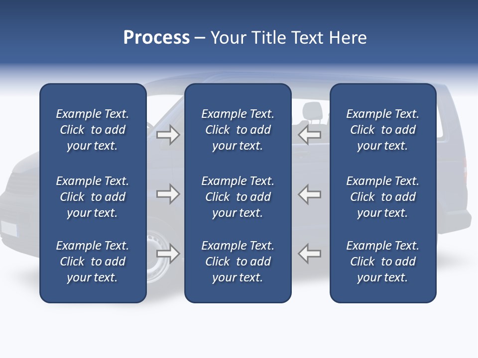 A Blue Van Is Shown With A White Background PowerPoint Template