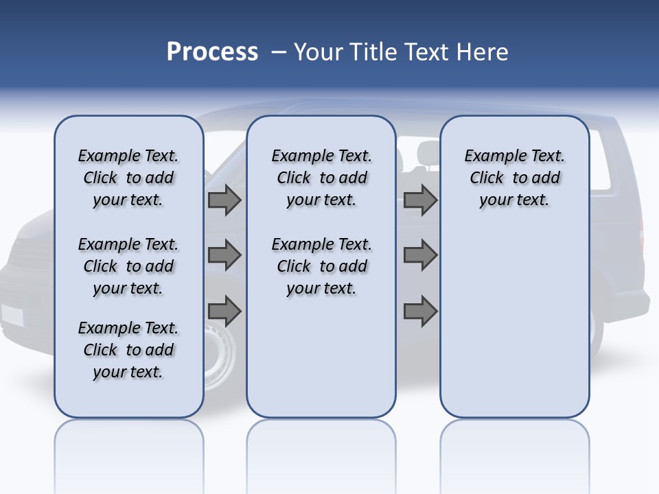A Blue Van Is Shown With A White Background PowerPoint Template