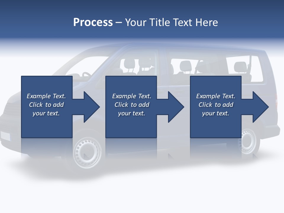 A Blue Van Is Shown With A White Background PowerPoint Template