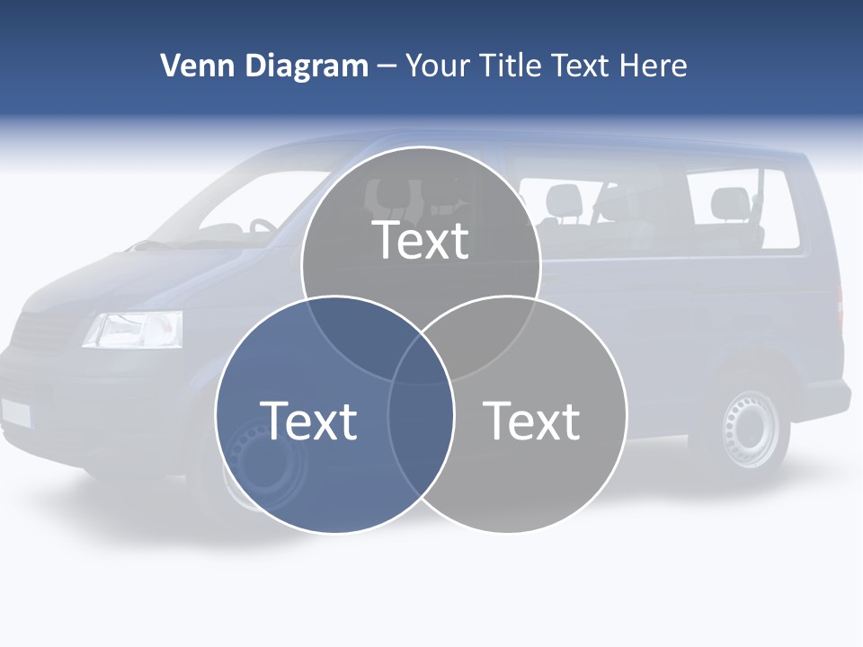 A Blue Van Is Shown With A White Background PowerPoint Template