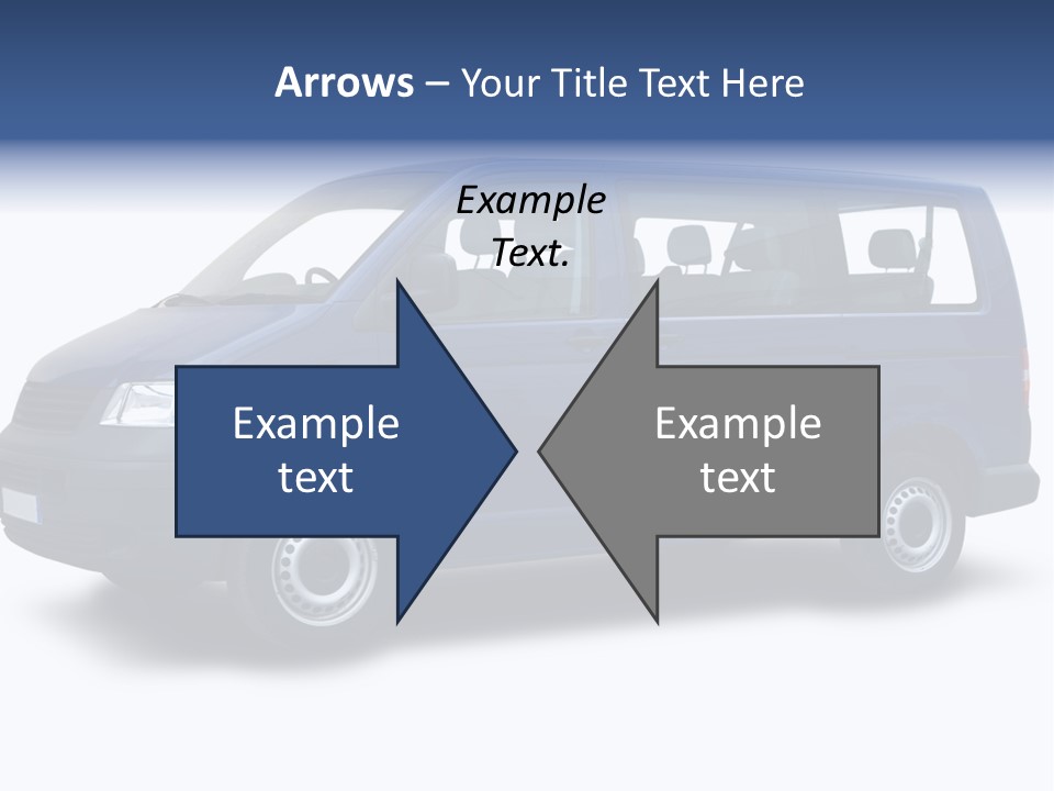A Blue Van Is Shown With A White Background PowerPoint Template