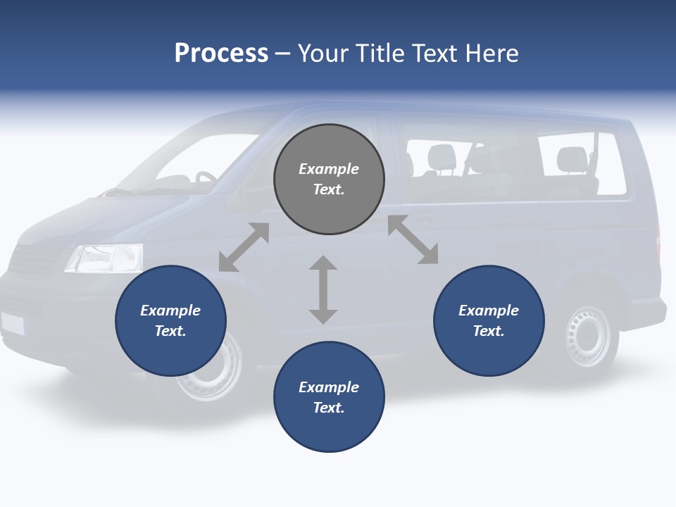 A Blue Van Is Shown With A White Background PowerPoint Template