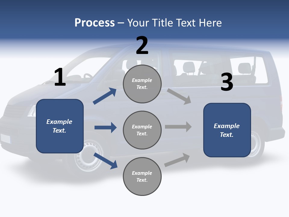 A Blue Van Is Shown With A White Background PowerPoint Template
