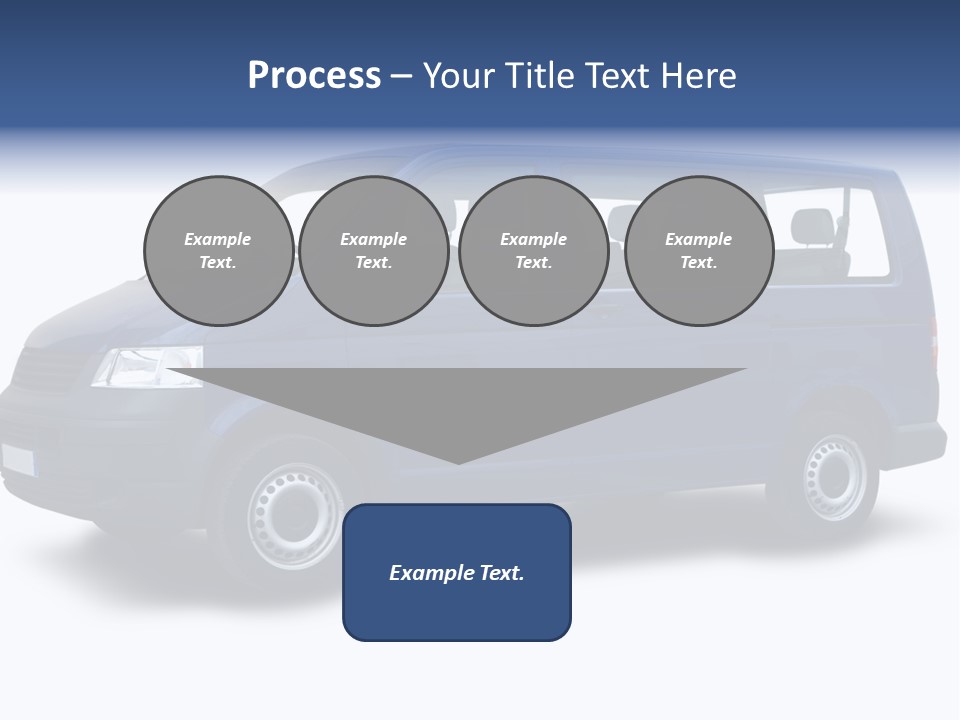 A Blue Van Is Shown With A White Background PowerPoint Template
