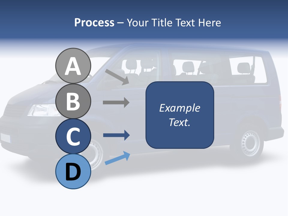 A Blue Van Is Shown With A White Background PowerPoint Template