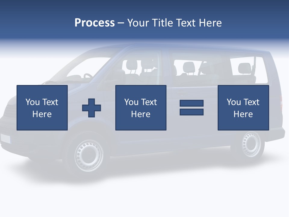 A Blue Van Is Shown With A White Background PowerPoint Template