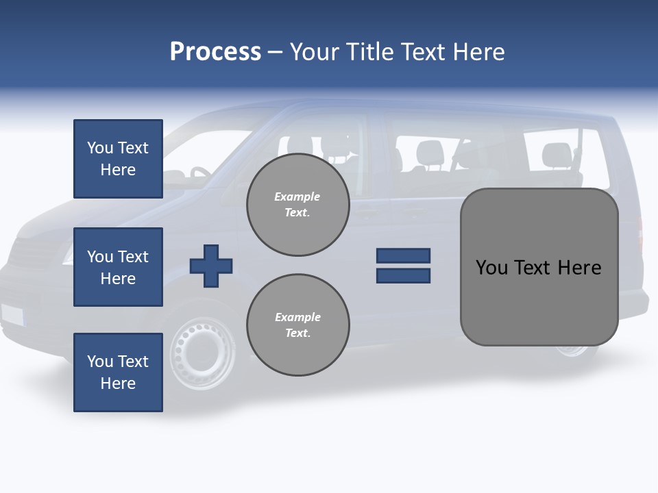 A Blue Van Is Shown With A White Background PowerPoint Template