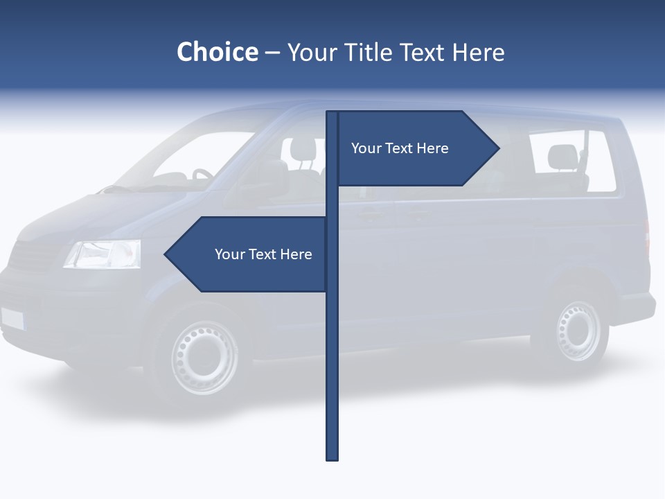 A Blue Van Is Shown With A White Background PowerPoint Template