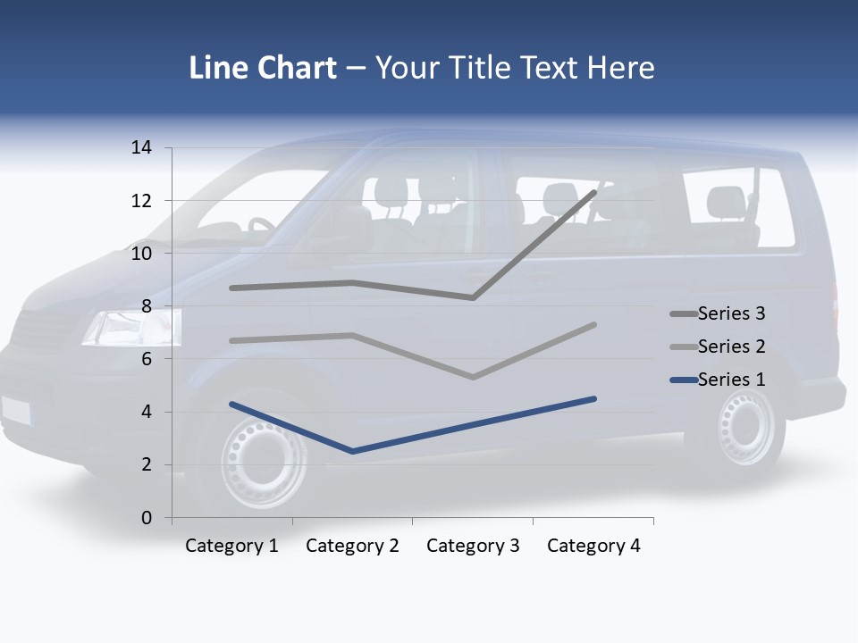 A Blue Van Is Shown With A White Background PowerPoint Template