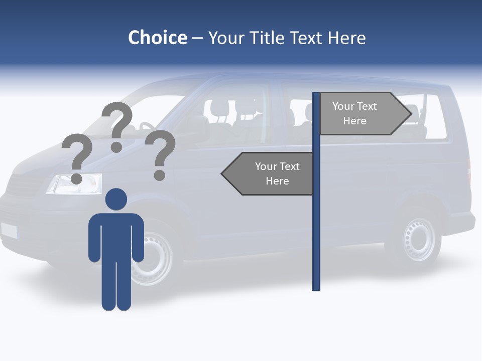 A Blue Van Is Shown With A White Background PowerPoint Template
