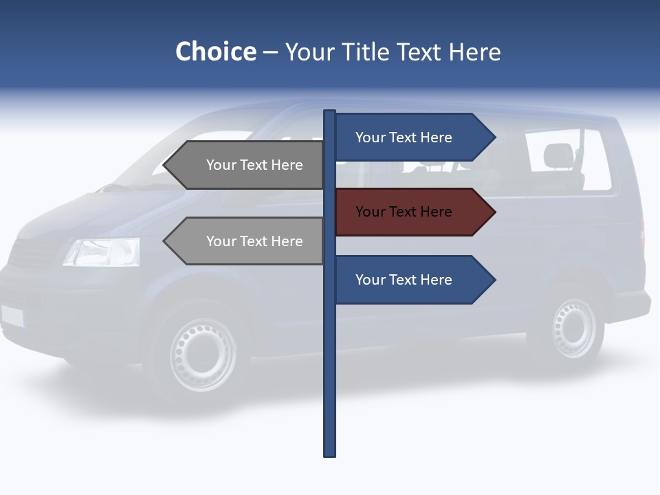A Blue Van Is Shown With A White Background PowerPoint Template