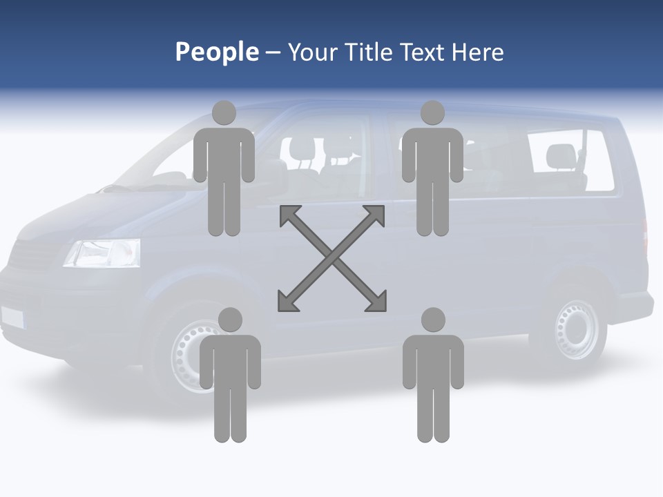 A Blue Van Is Shown With A White Background PowerPoint Template