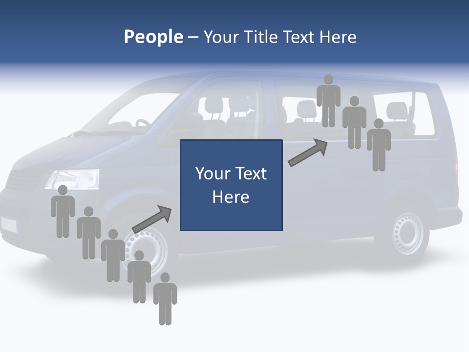 A Blue Van Is Shown With A White Background PowerPoint Template