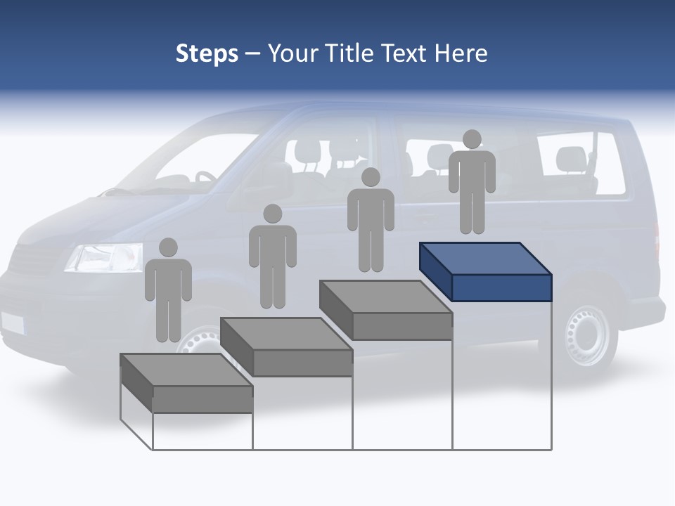 A Blue Van Is Shown With A White Background PowerPoint Template