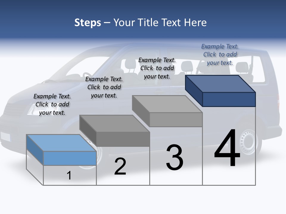 A Blue Van Is Shown With A White Background PowerPoint Template