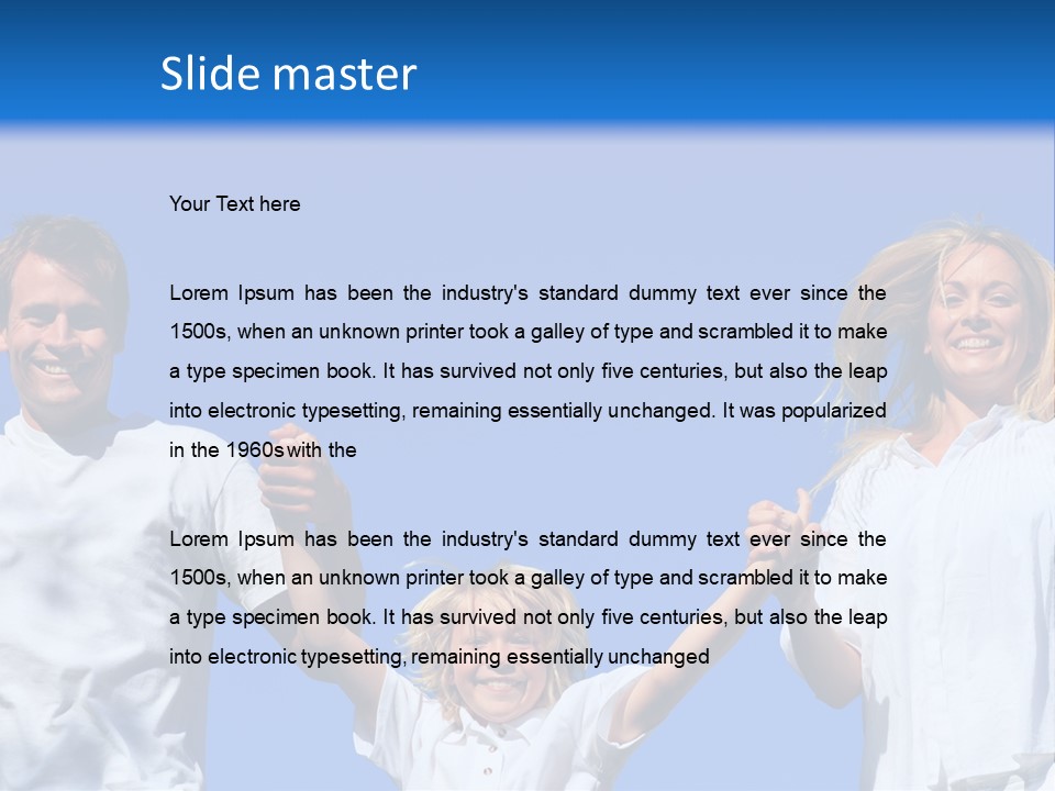 A Family Is Holding Their Hands Up In The Air PowerPoint Template