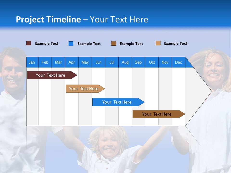 A Family Is Holding Their Hands Up In The Air PowerPoint Template