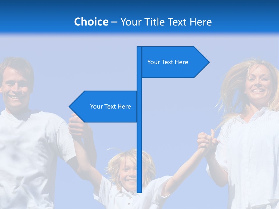 A Family Is Holding Their Hands Up In The Air PowerPoint Template