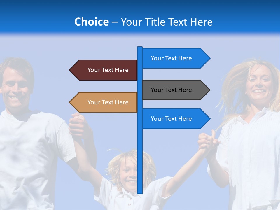 A Family Is Holding Their Hands Up In The Air PowerPoint Template