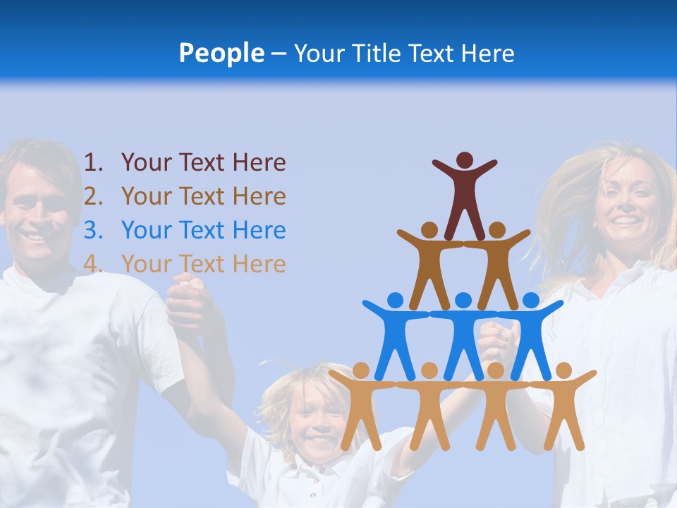 A Family Is Holding Their Hands Up In The Air PowerPoint Template