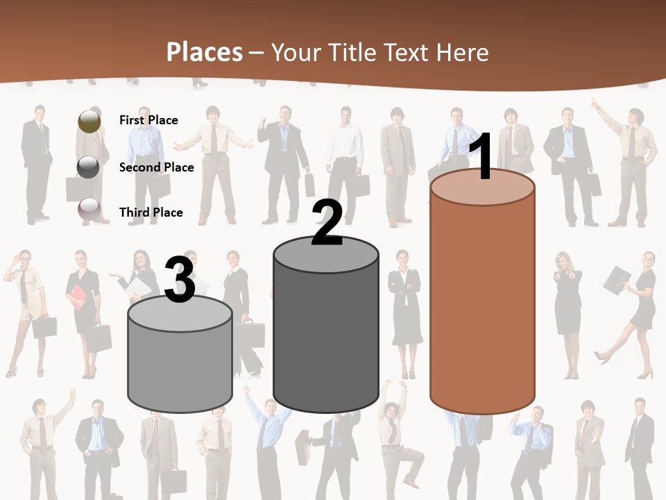A Large Group Of People Standing In A Row PowerPoint Template