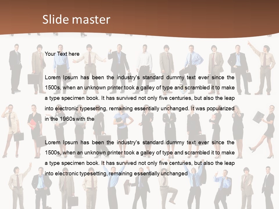 A Large Group Of People Standing In A Row PowerPoint Template