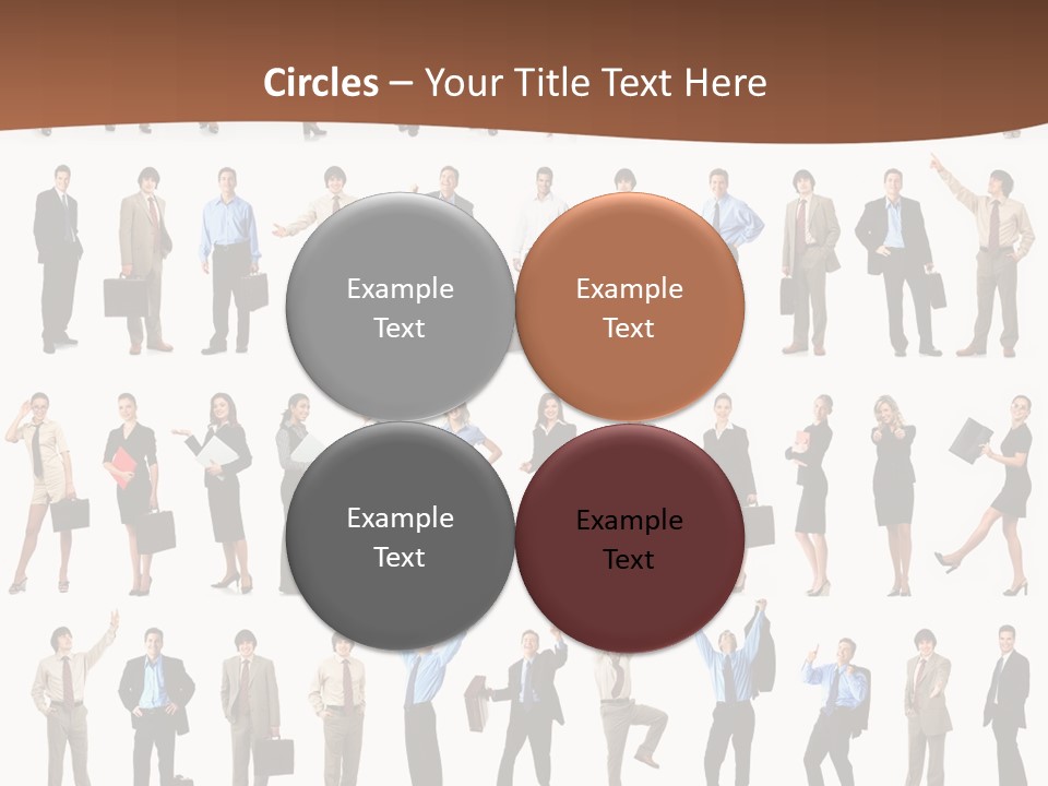 A Large Group Of People Standing In A Row PowerPoint Template