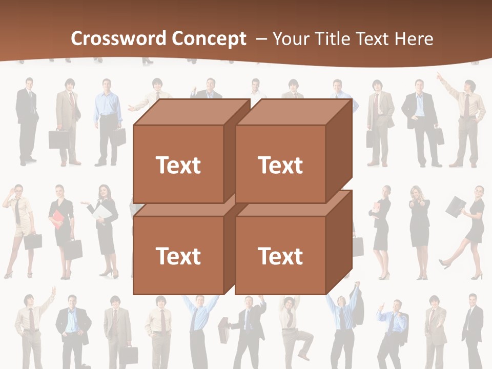 A Large Group Of People Standing In A Row PowerPoint Template