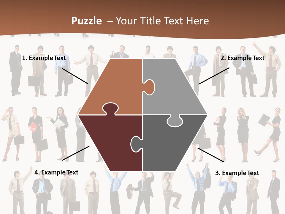 A Large Group Of People Standing In A Row PowerPoint Template
