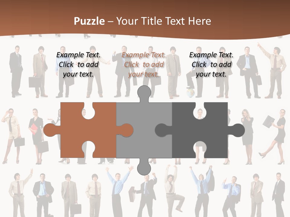 A Large Group Of People Standing In A Row PowerPoint Template