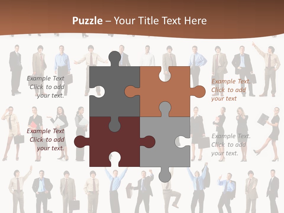 A Large Group Of People Standing In A Row PowerPoint Template