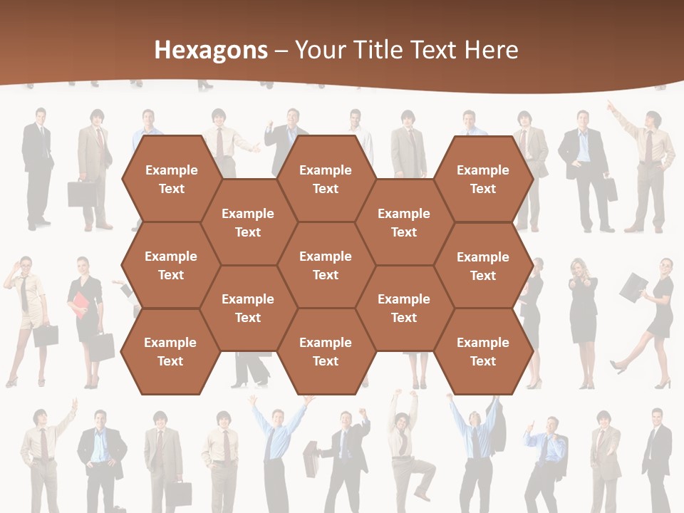 A Large Group Of People Standing In A Row PowerPoint Template