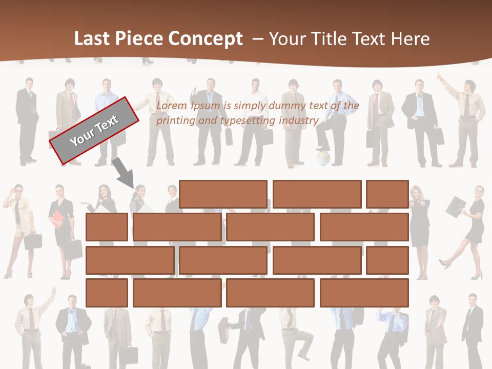 A Large Group Of People Standing In A Row PowerPoint Template