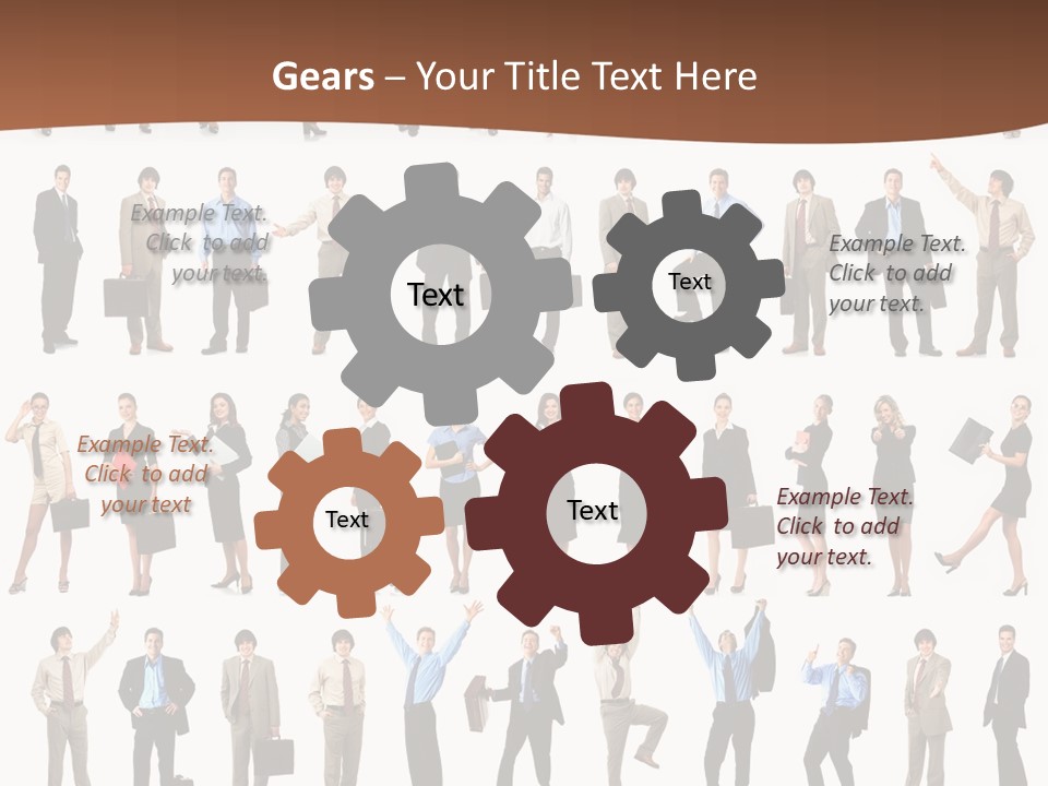 A Large Group Of People Standing In A Row PowerPoint Template