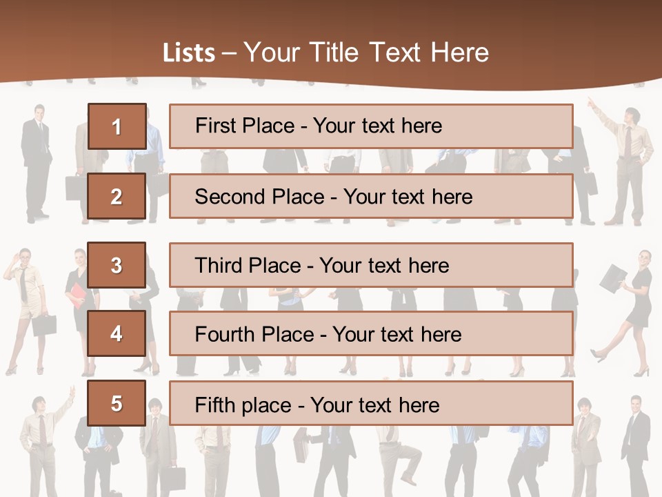 A Large Group Of People Standing In A Row PowerPoint Template