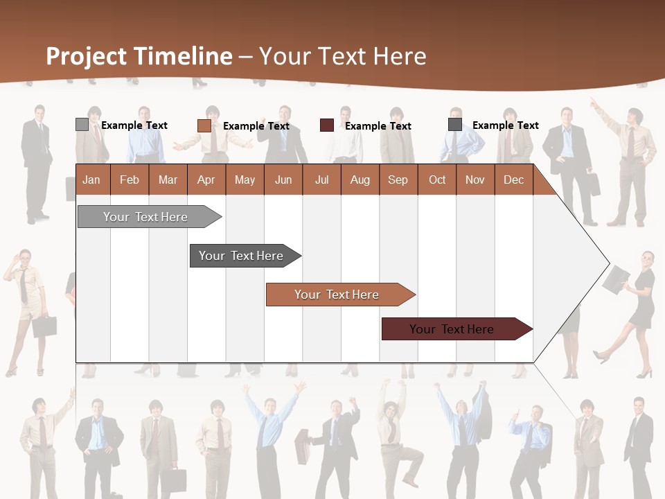 A Large Group Of People Standing In A Row PowerPoint Template