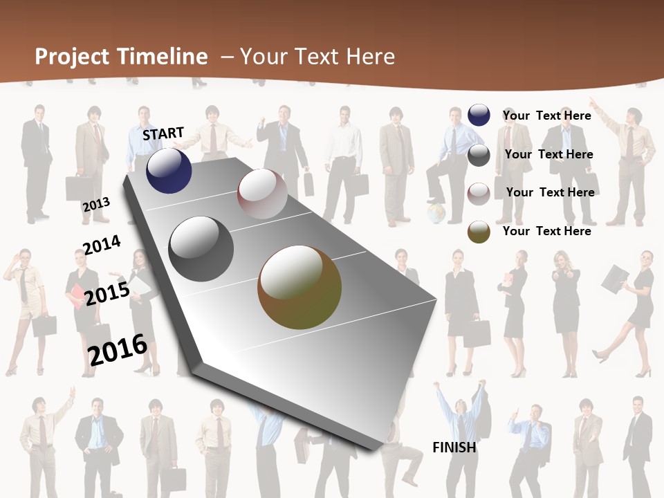 A Large Group Of People Standing In A Row PowerPoint Template