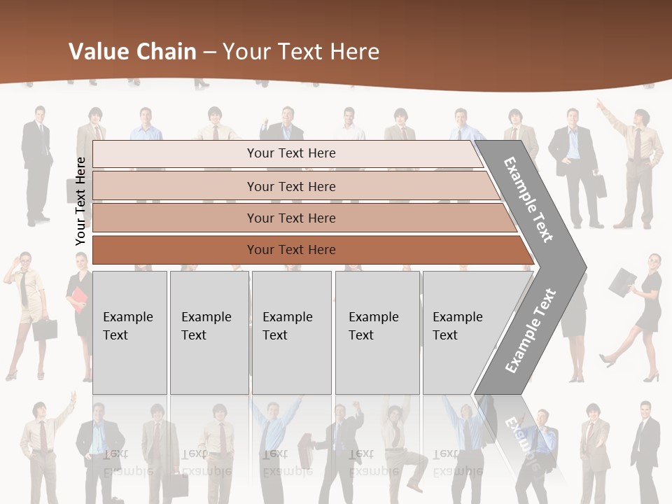 A Large Group Of People Standing In A Row PowerPoint Template