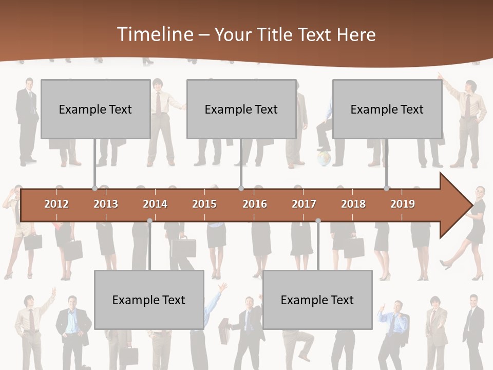 A Large Group Of People Standing In A Row PowerPoint Template
