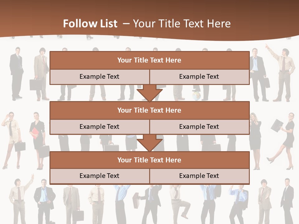 A Large Group Of People Standing In A Row PowerPoint Template
